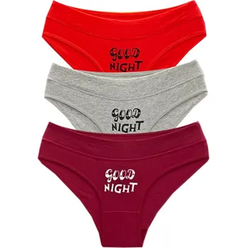 Kalhotky PeSaiL Dámské bavlněné kalhotky cottontang HT627 - 3 ks Barva: Vícebarevné 1, Velikost: XL