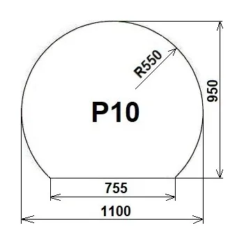 AGC Fenestra Sklo pod kamna P10 - kouřové 110x95