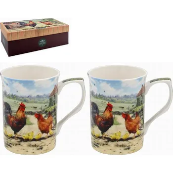 Stolování Leonardo, Anglie Leonardo - Porcelánové hrnky s motivem drůbeže "Kohout a slepice" v dárkové krabičce - 2*350 ml