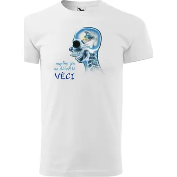 Pánské tričko Tričko Důležité věci – vlak (Velikost: 4XL, Typ: pro muže, Barva trička: Bílá)