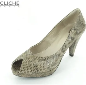 Dámské lodičky Lodičky LBDK, hadí motiv, hnědá 41