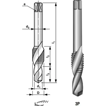 Závitořezný nástroj Metrický kombinovaný závitník Bučovice Tools M 10 / HSS