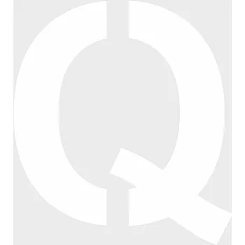 Barva ve spreji ŠABLONY plast písmena - Q plast 0,5 mm výška znaku 400 mm