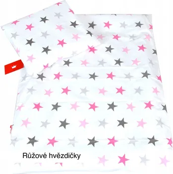 Dětská postýlka BBL Povlečení do postýlky 120 x 90 cm - růžové hvězdičky