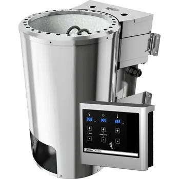 saunová kamna KARIBU 3,6 KW (71313) externí ovladač (Saunová kamna KARIBU 3,6 kW s externím ovladačem + 18 kg saunových kamenů. Prodejné pouze se saunou – nelze koupit bez sauny, děkujeme za pochopení.)