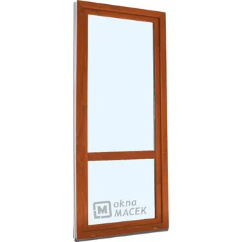 Vchodové dveře Plastové balkonové dveře - KNIPPING 70 AD, 700x2000 mm, OS, s příčkou, zlatý dub Otevírání: levé, Barva, imitace: zlatý dub/bílá (jednostranně), Provedení: jednostranná klika + madýlko + PVC rám + příslušenství a montážní materiál zdarma