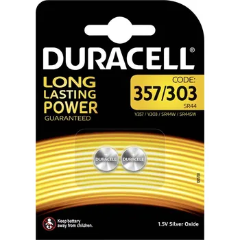 Článková baterie Duracell knoflíkový článek 357 1.5 V 2 ks 170 mAh oxid stříbra 357/303