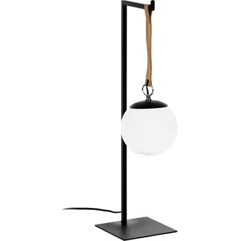 Lampička Bílá plastová stolní lampa Kave Home Monteiro