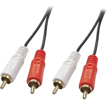 Audio kabel LINDY 35663 cinch audio kabel [2x cinch zástrčka - 2x cinch zástrčka] 5.00 m černá