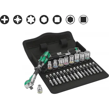 Gola sada 05004016001 WERA Ráčnová sada Zyklop Speed, upínací část 1/4", metrická