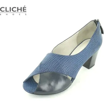 Dámské sandále Lodičky otevřená špička, zip na patě, Lotta 07, tmavě modrá 41