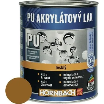 Lak na dřevo Barevný lak Hornbach PU akrylátový na vodní bázi 0,375 l jílová hnědá lesk