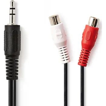 Audio kabel NEDIS Stereofonní Audio Kabel | 3,5mm Zástrčka | 2x RCA Zásuvka | 0,2 m | Černý