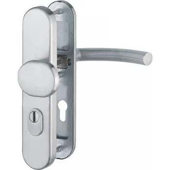 Dveřní kování Bezpečnostní kování HOPPE TRONDHEIM madlo/klika s překrytem, nerez, 72/8, 67-72mm