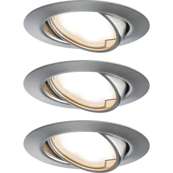 Bodové svítidlo Paulmann 93421 Base vestavné svítidlo, LED, LED, 15 W, železo (kartáčované), sada 3 ks