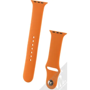 Příslušenství k chytrým hodinkám 1Mcz silikonový řemínek pro Apple Watch 1/2/3/4/5/6/SE 42/44mm tmavě oranžový
