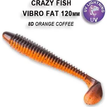Umělá nástraha Gumová nástraha Crazy Fish Vibro Fat 12cm 8D Orange coffee (4ks)
