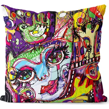Dekorativní polštářek Polštář Cat art (Velikost: 40 x 40 cm)