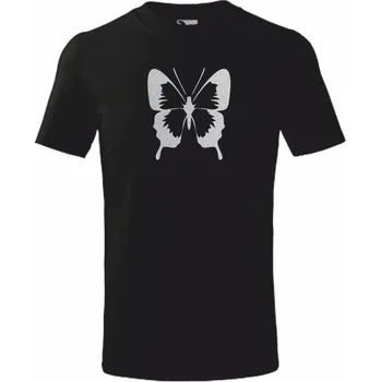 ON-DESIGN Tričko dětské TŘPYTIVÝ MOTÝL Velikost: 134 cm/8 let, Barva: černá, Barva potisku: třpytivá bílá