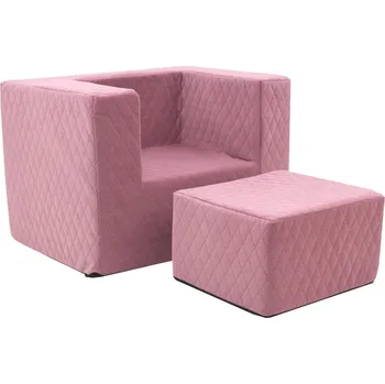 Nábytek Fimex Dětské křesílko + taburet Matt růžové