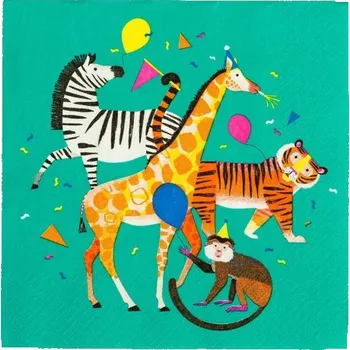 Papírový ubrousek Wrimes Cosmetics Ltd. Animal Party - ubrousky papírové 33 x 33 cm 2 0ks