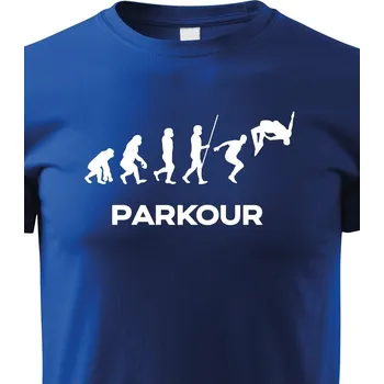 Chlapecké tričko Dětské tričko - Parkour evoluce, Barva Modrá, Velikost 158 cm/12 roků, Canvas Dětské tričko Bezvatriko.cz 0806