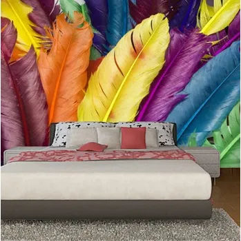 Tapeta Solution Media 3D tapeta - Barevné peří MU13 1 - Voděodolné plátno - Textilní tapeta omyvatelná - 250g/m2