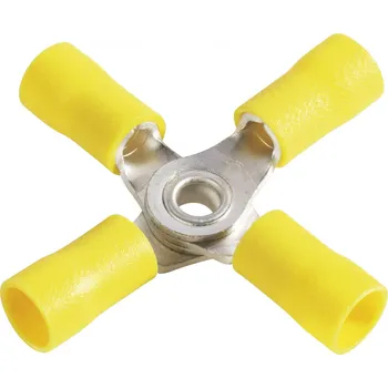 Kabelové oko Vogt Verbindungstechnik 3655a4 křížové oko Průřez (max.)=6 mm² Ø otvoru=4 mm částečná izolace žlutá 1 ks