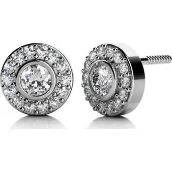 Náušnice Couple, Peckové náušnice Avery – bílé zlato a zirkony, 6880650-0-0-1