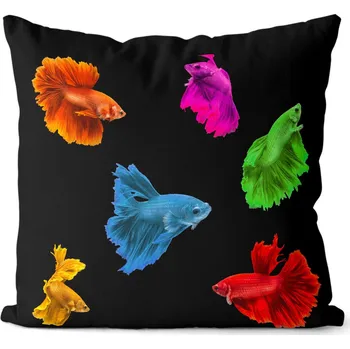 Dekorativní polštářek Polštář Barevné rybky (Velikost: 40 x 40 cm)
