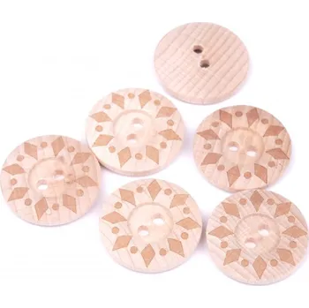 Knoflík Knoflík dřevěný vel. 36 - průměr 22,9 mm, barva Přírodní