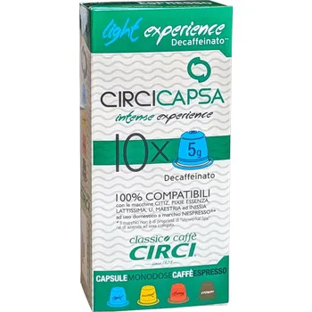 Káva Circi Blu Light bez kofeinu 5g kapsle do Nespresso 10 kapslí/bal