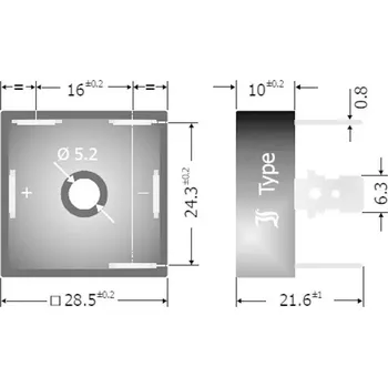 Elektronická stavebnice Diotec DB25-08 můstkový usměrňovač D-63 800 V 25 A třífázový