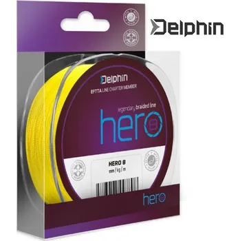 Delphin pletená šňůra HERO 8 fluo žlutá 117 m průměr: 0,22 mm