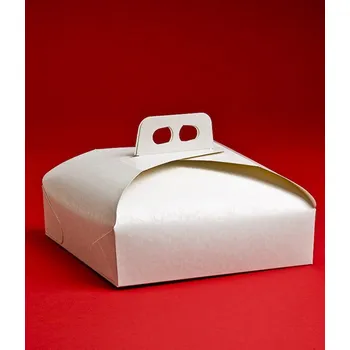 Jednorázové nádobí Krabice dortová 29cm (bílá- damašek) 25 ks/bal