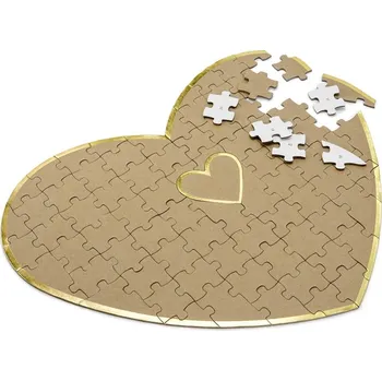 Svatební dekorace Partydeco Svatební kniha hostů puzzle srdce 45 x 35 cm