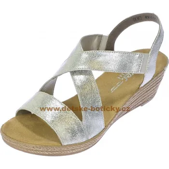 Dámské polobotky Rieker 62481-90 silber/platin 41