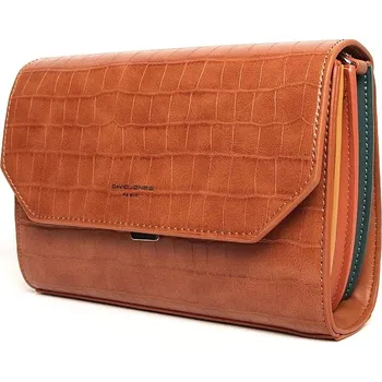 Kabelka Pevná hnědá crossbody kabelka David Jones 6524-1