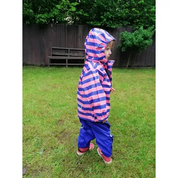 Elka - dětský set do deště - RŮŽOVÝ PRUH Velikost: 80