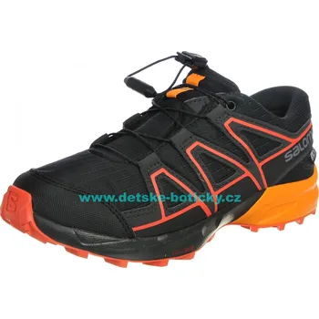 Dětská treková obuv Salomon Speedcross CSWP J 404812 black/tangelo/cherry tomato 31