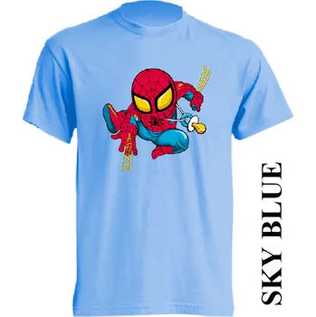 detske-levne-bavlnene-tricko-potisk-spiderman Barva: Sky blue - nebesky modrá, velikost: 92