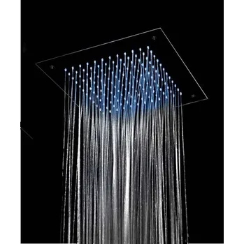 Sprchová hlavice Sanjet Zápustná sprcha 38x38 cm, s chromoterapií, nerez lesk