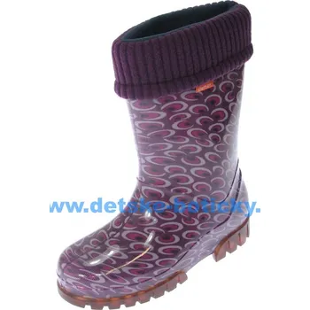 Dívčí holínky Demar Twister Lux Print 0038 0039 O fialové kolečka 32