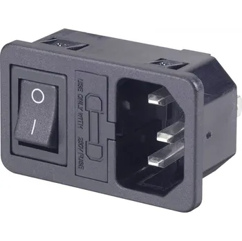 Elektrická zásuvka 501637 IEC zástrčka C13/C14 zástrčka, vestavná rovná Počet kontaktů: 2 plus PE 10 A černá 1 ks