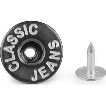 Knoflík Riflový knoflík Jeans velikost 26 - výkyvný nikl antik matný