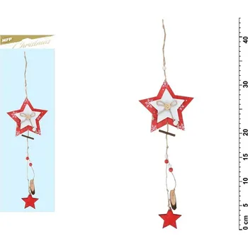 Vánoční dekorace závěs Hvězda červená 44x12cm JK-6067A 8885696 UNIPAP
