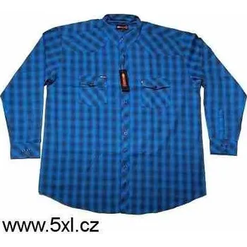 Pánská košile Pánská košile modro - černá dlouhý rukáv 4XL - 6XL Kamro ODE-KAM-23557-269 - 4XL