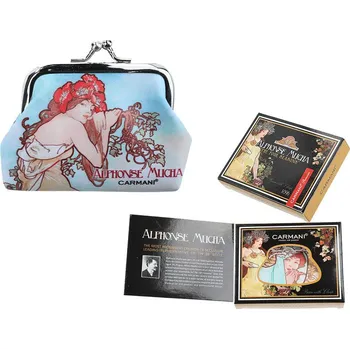 Peněženka Carmani® Carmani - Peněženka na mince A. Mucha "Čtyři období "Léto" v dárkové krabičce - 9*7,5*2 cm