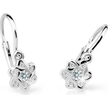 Náušnice Cutie Jewellery Dětské náušnice z bílého zlata C2149-B CZ White