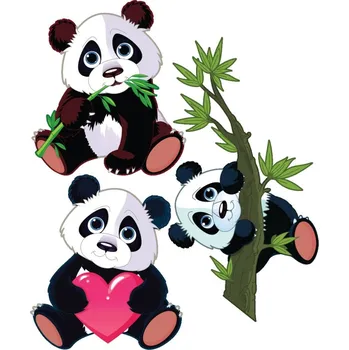 Samolepící dekorace Sada 3 nástěnných dětských samolepek Ambiance Panda ID_1311554